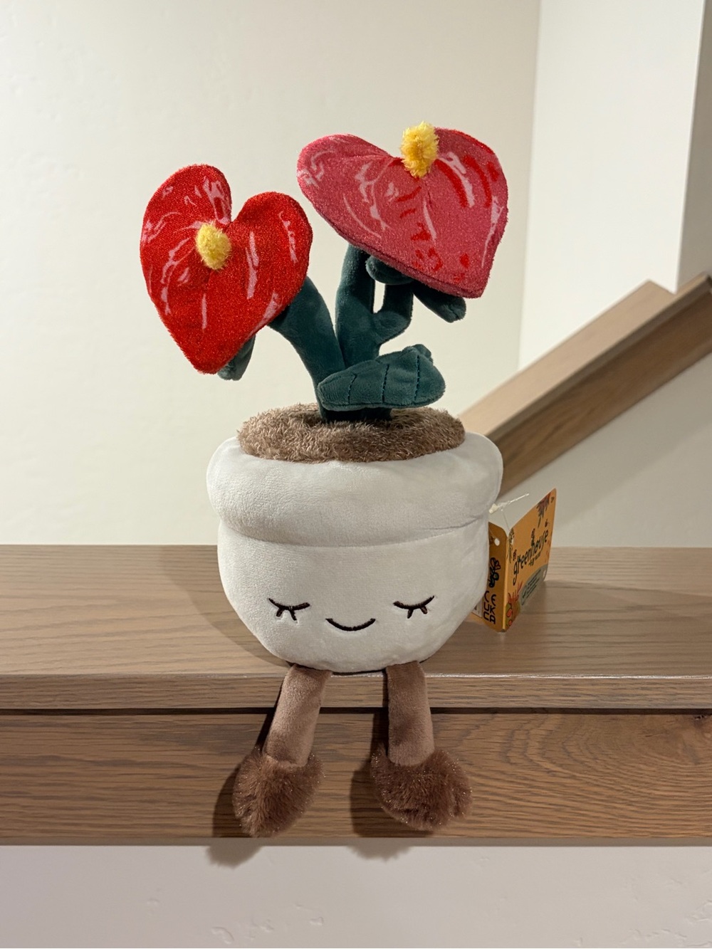 🌱 Greenhouse By Russ Sol The Flamingo Flower Plush Potted Plant 12” BNWT